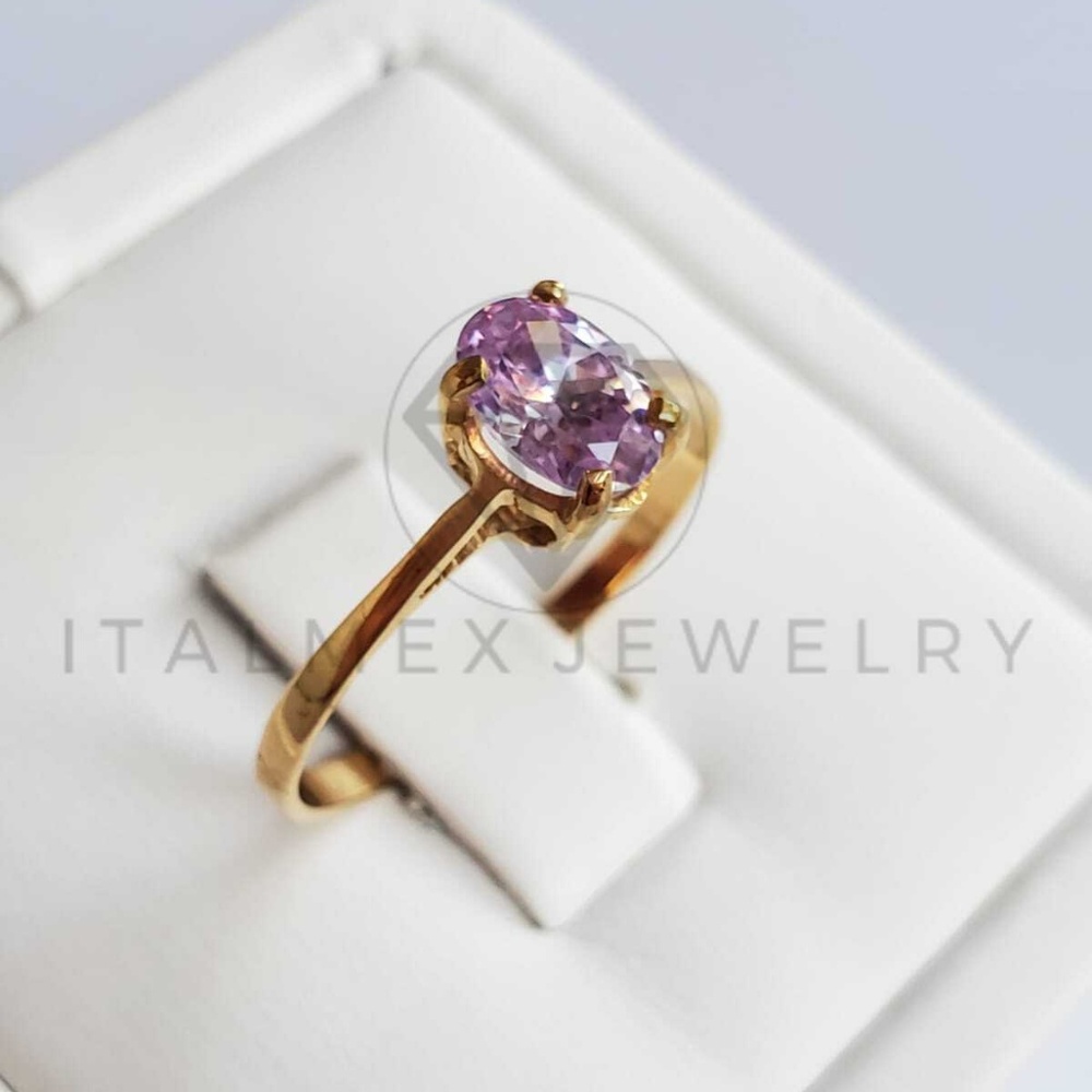 18K Gold Filled Purple CZ Ring|Anillo Oro Laminado